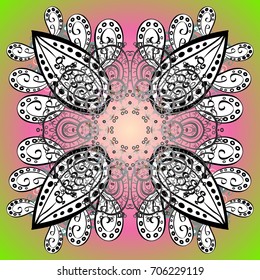 Freehand artistic ethnic illustration for adult coloring pages, art therapy, bohemian tattoo, t-shirt patterned print, posters, logo Vector sketch. Zentangle winter snowflake for Christmas, New Year.