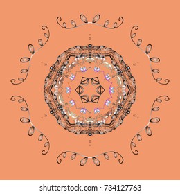 Freehand artistic ethnic illustration for adult coloring pages, art therapy, bohemian tattoo, t-shirt patterned print, posters, logo Vector design. Zentangle winter snowflake for Christmas, New Year.