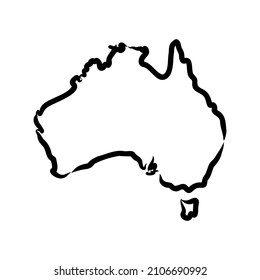 Freehand Australien Karte Skizze auf weißem Hintergrund. Vektorgrafik.