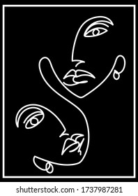Freehand automatic drawn face graphic