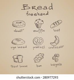 Freehand bread icons