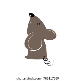 Freehand cartoon mouse vector