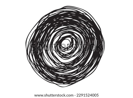 Freehand Circular Decoration concept. Editable Clip Art.