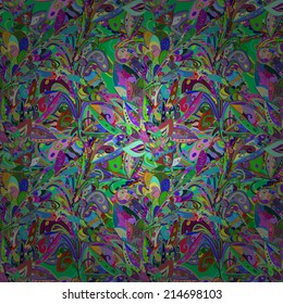 Freehand colored abstract seamless pattern, vector. Endless doodle illustration for background, fabric, wrap paper. eps10  