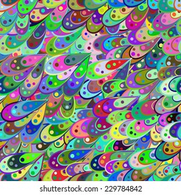 Freehand colored abstract seamless pattern, vector. Endless doodle illustration for background, fabric, wrap paper 