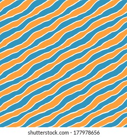 Freehand coloured abstract seamless pattern, vector. Endless doodle illustration for background, fabric, wrap paper