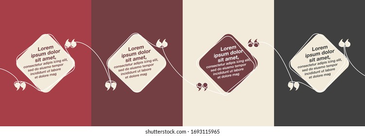 freehand continuous one line art drawing Quote speech bubble templates set on flat paper. Modern Minimal design continuous one line art typography flat design cloud. single quotation speech bubble set