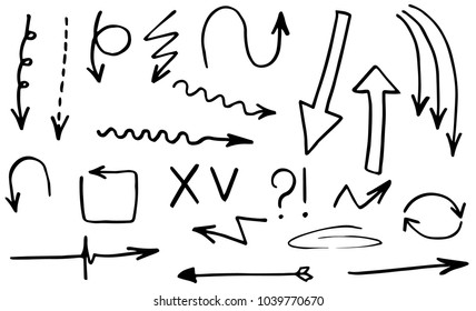 Freehand Doodle Arrows with Marker Style Strokes