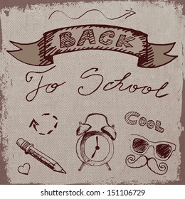 Freehand drawing Back to school vector