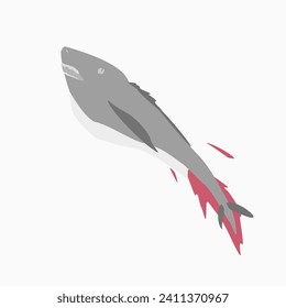 Dibujo a mano libre de vectores de peces grandes