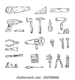 Freehand drawing building construction, excellent vector illustration, EPS 10