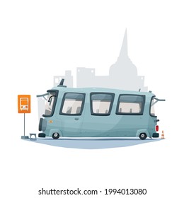 "Minibus" en el concepto de dibujo de Freehand