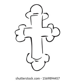 freehand drawing cross
vector sketch