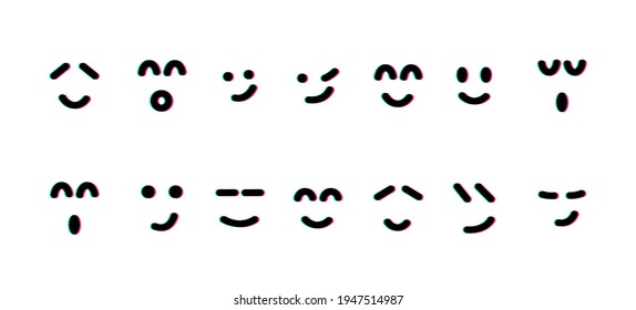 Freehand drawing Emoji icons set. funny emoticons. vector illustration isolated on white background