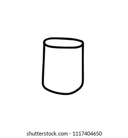 Freehand drawing of empty glass.Vector illustration.