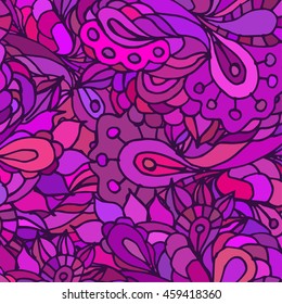 freehand drawing floral texture purple