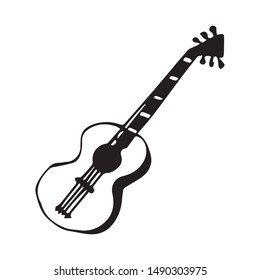 freehand drawing guitar vector sketch