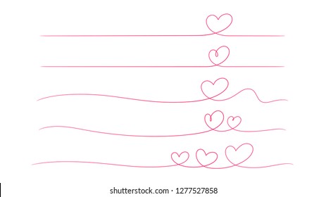 Freehand drawing heart wave vector background
