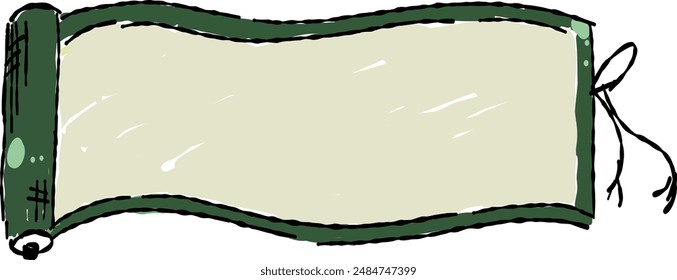 Freehand drawing illustration of the scroll frame.
