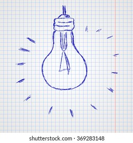 Freehand drawing lamp vector illustration