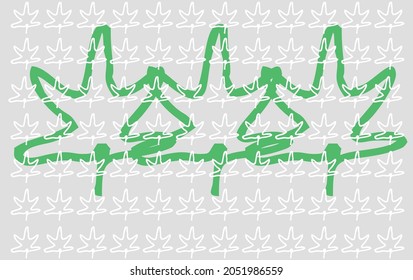 Freehand Drawing Leaf Ornament Design