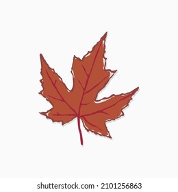 Freehand drawing of maple leaf