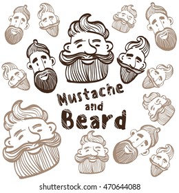 freehand drawing men , drawing a mustache , monochrome , funny men , stylized, mustache, beard