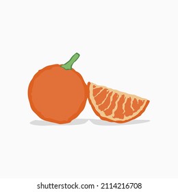Orangenfruchtzeichnung, frisch gezeichnet, Vektorgrafik