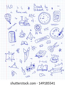 Freehand drawing school items