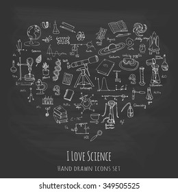 Freehand drawing school items, Back to School Science theme, Hand drawing set of school supplies sketchy doodles vector illustration, doodles, science, physics, calculus, chemistry, biology, astronomy