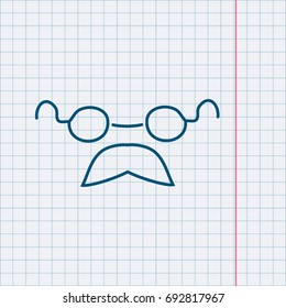 Freehand drawing school items on a sheet of exercise book. Back to School. Vector illustration. Drawing shape. Sketch note papers. Business doodles. School doodles. Vector illustration.