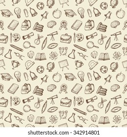 Freehand drawing school items. Set of drawings.