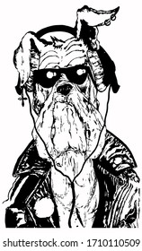freehand drawing of the silhouette of a informal dog