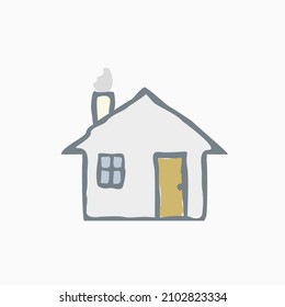Dibujo a mano libre de vector de casa pequeño y simple