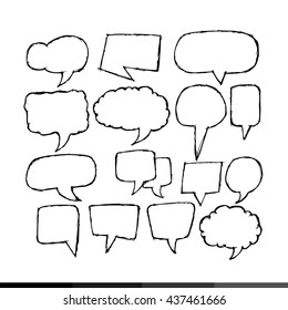 Freehand drawing speech bubble Illustration design