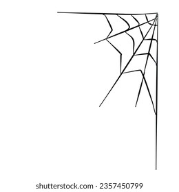 freehand drawing spider web doodle vector illustration