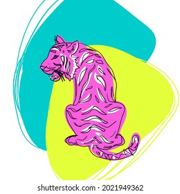 Dibujo a mano libre de un tigre. 