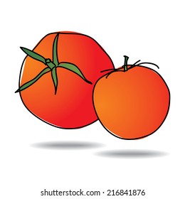 Icono de tomate de dibujo a mano libre - eps vectorial 10 ilustración