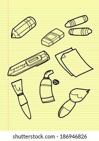 Freehand drawing drawing tools set.