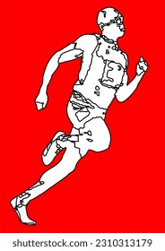 A freehand drawing vector file showing a runner's posture.