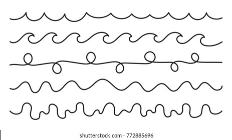 Simple Black And White Wave Drawings - pic-mayonegg