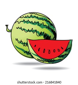 Icono de xigua de dibujo a mano libre - eps vectorial 10 ilustración