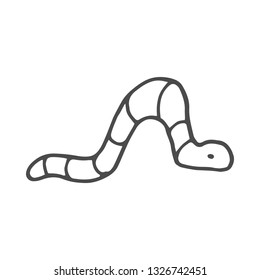 Freehand Drawn Black White Cartoon Worm Stock Vector (Royalty Free ...