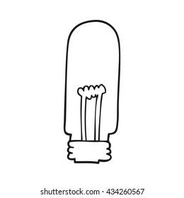 freehand drawn black and white cartoon light bulb