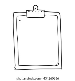 freehand drawn black and white cartoon clipboard
