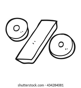 freehand drawn black and white cartoon percentage symbol
