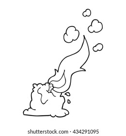 freehand drawn black and white cartoon burning candle