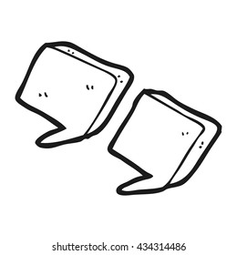 freehand drawn black and white cartoon quote marks