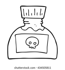 freehand drawn black and white cartoon poison