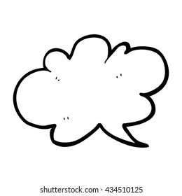 freehand drawn black and white cartoon cloud speech bubble